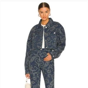 NWT Revolve x WeWoreWhat Icon Cropped Jean Jacket